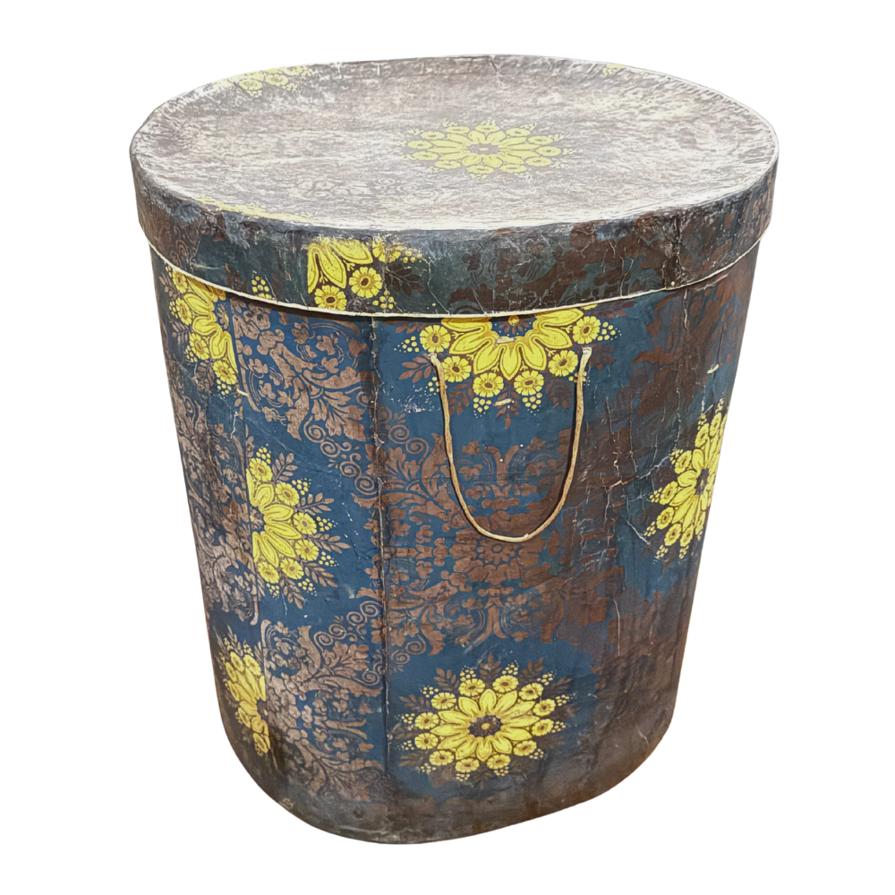 Large 19th-century French Papered Hat Box