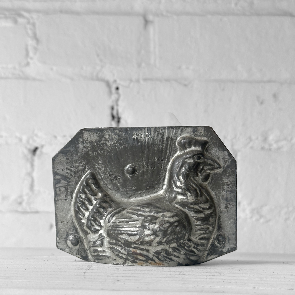 Antique Chocolate Hen Tin Mold (#47)