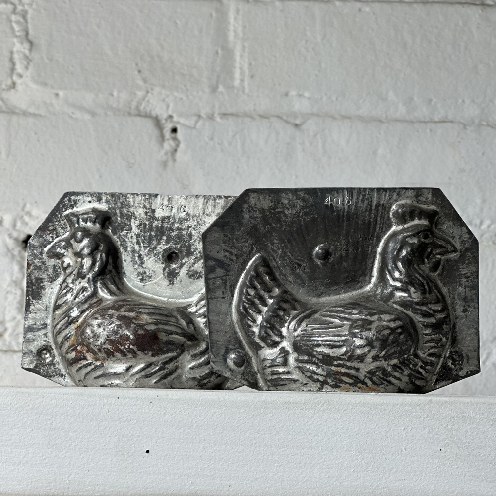 Antique Chocolate Hen Tin Mold (#47)