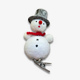 Nostalgic Glitter Cotton Clip-on Snowman Ornament