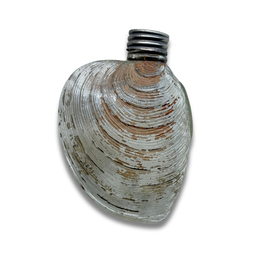 19th-century Glass Shell Flask (#4)