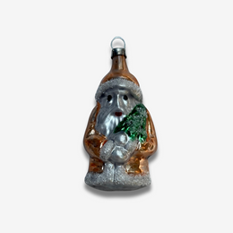Nostalgic Gold Santa with Tree Ornament