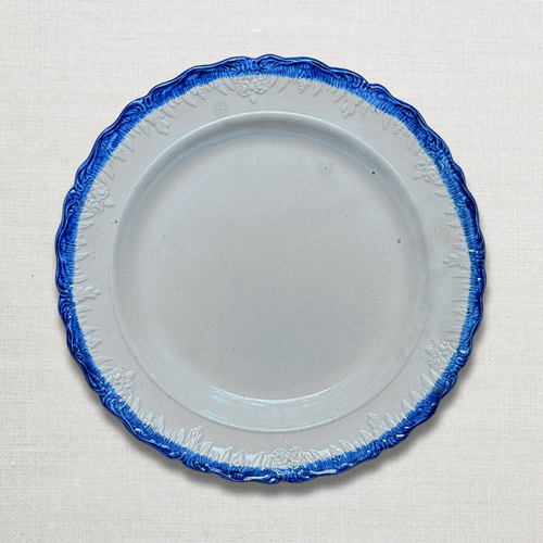 19th-century Blue Feather Edge Ironstone Plate (E)