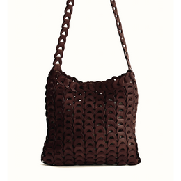 Leather Dragon Diffusion NS Link Tote in Dark Brown