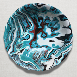 Marbled Scalloped Charlotte Bow in  Anglet (AG #0611)