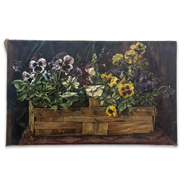 Mid 20th-century Dutch Pansy Still Life Painting