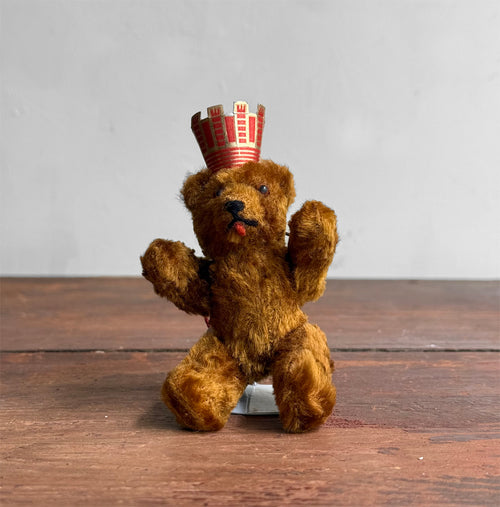 Vintage Miniature German Souvenir Bear on Stand