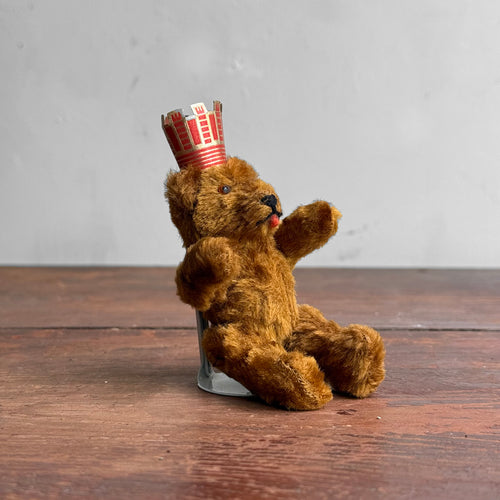 Vintage Miniature German Souvenir Bear on Stand