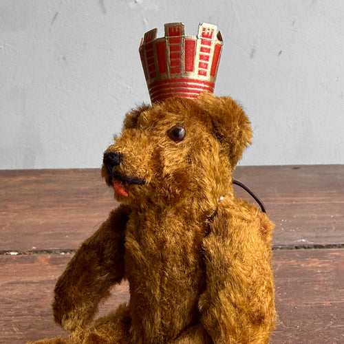 Vintage Miniature German Souvenir Bear on Stand