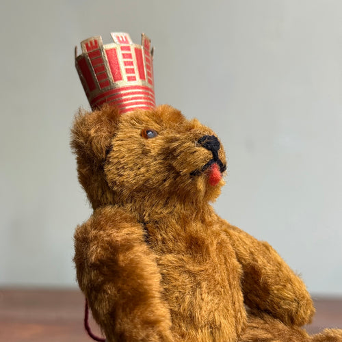 Vintage Miniature German Souvenir Bear on Stand