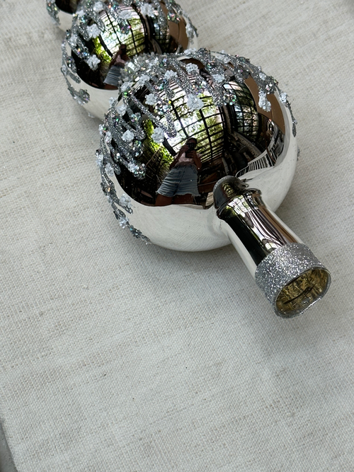 Nostalgic Silver Tree Topper with Snowflakes