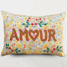 "Amour" Embroidered Cushion CS66