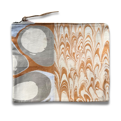 Hand Marbled One-of-a-Kind Zipper Pouch (#P06)