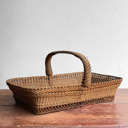 19th-century French Wicker Gathering Basket