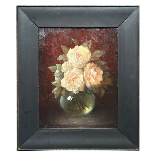 19th Century Oil on Canvas Floral Still Life Painting