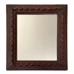 13.5" H 20th Century American Tramp Art Mirror