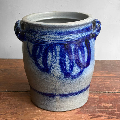 19th-century Salt-Glazed Stoneware German Crock (#6)