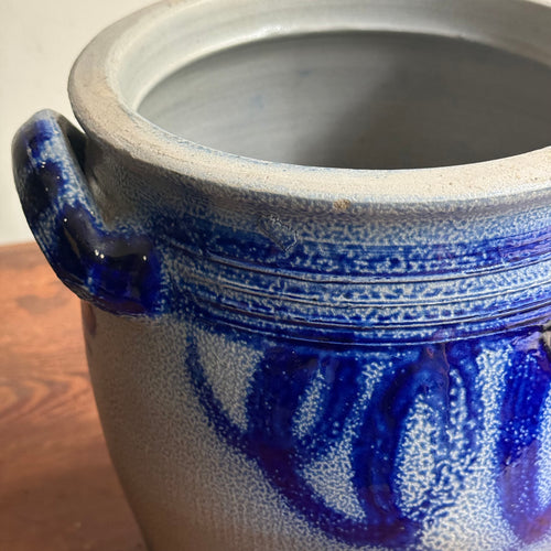 19th-century Salt-Glazed Stoneware German Crock (#6)
