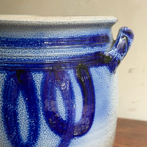 19th-century Salt-Glazed Stoneware German Crock (#6)