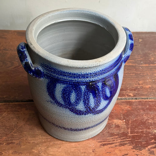 19th-century Salt-Glazed Stoneware German Crock (#6)