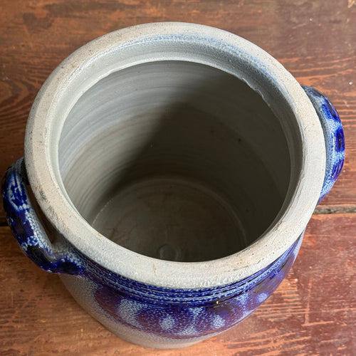 19th-century Salt-Glazed Stoneware German Crock (#6)