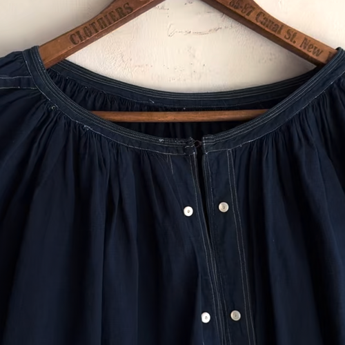 19th-century French Indigo Smock (#S-06)