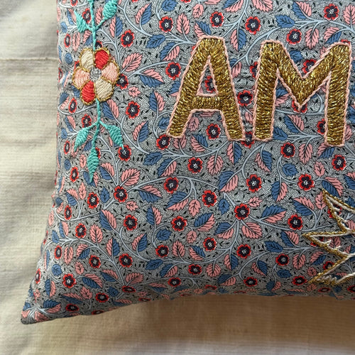 "Amour" Embroidered Cushion (CS-806)