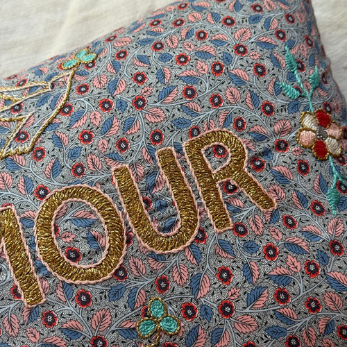 "Amour" Embroidered Cushion (CS-806)