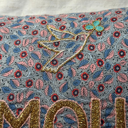 "Amour" Embroidered Cushion (CS-806)