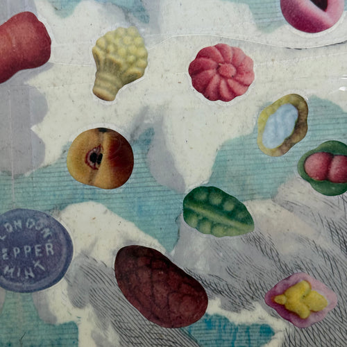 One-of-a-Kind Collaged Candies in the Clouds Mat (#6)