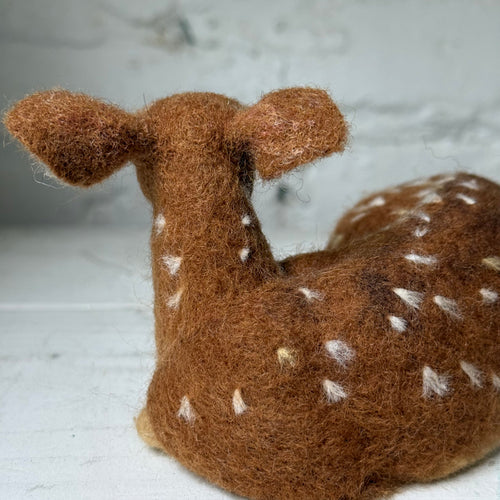 Needle Felted Sitting Fawn