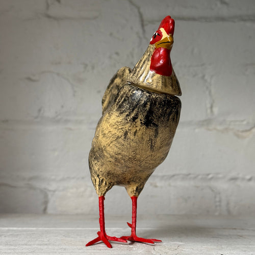 Nostalgic Papier-Mâché White Rooster Candy Box