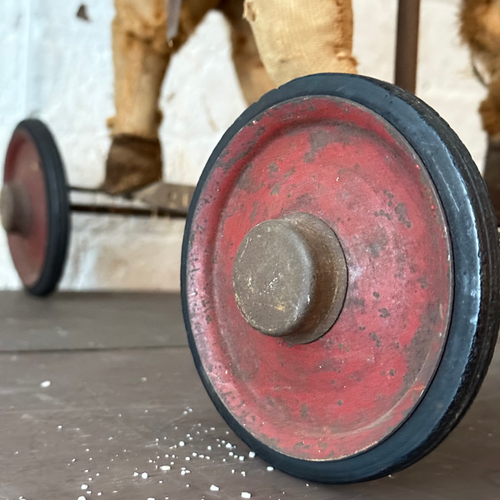 19th-century French Toy Horse on Wheels