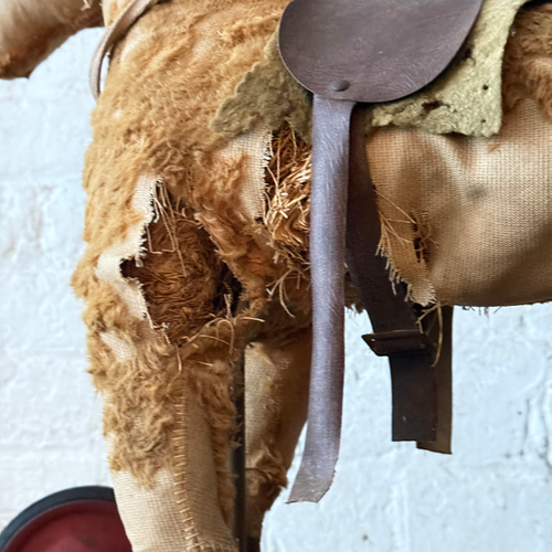 19th-century French Toy Horse on Wheels