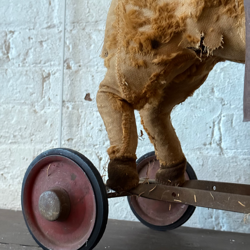 19th-century French Toy Horse on Wheels