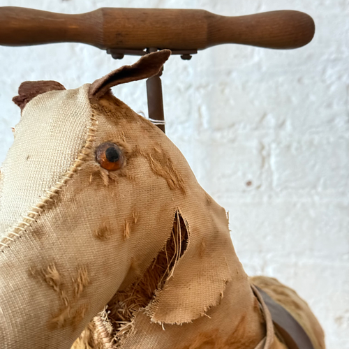 19th-century French Toy Horse on Wheels