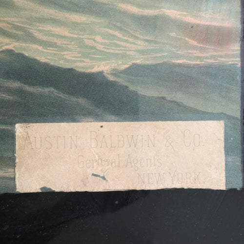 Framed 19th-century  Ship Chromolithograph Print