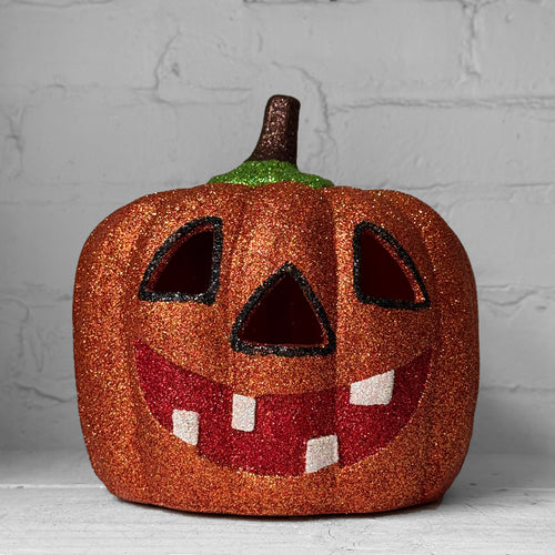 Ino Schaller Glitter Jack-O'-Lantern Pumpkin in Copper