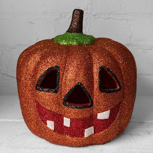 Ino Schaller Glitter Jack-O'-Lantern Pumpkin in Copper