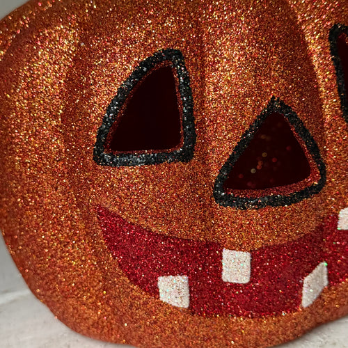 Ino Schaller Glitter Jack-O'-Lantern Pumpkin in Copper