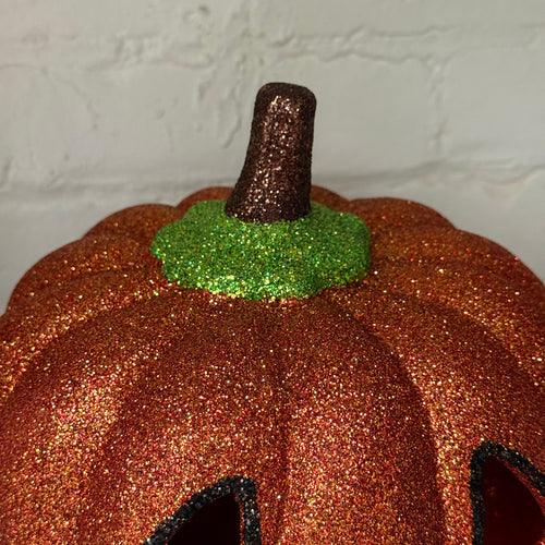 Ino Schaller Glitter Jack-O'-Lantern Pumpkin in Copper