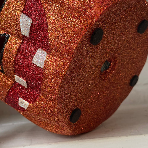 Ino Schaller Glitter Jack-O'-Lantern Pumpkin in Copper