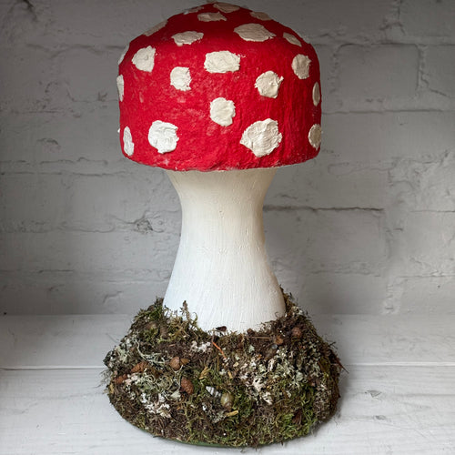 Handmade Wooden Mushroom Creation (#6) by Crystal Stone