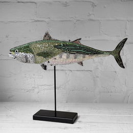 Hand-Beaded Little Tunny Fish on Stand by Trovelore