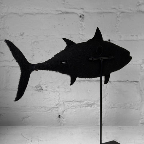 Hand-Beaded Little Tunny Fish on Stand by Trovelore