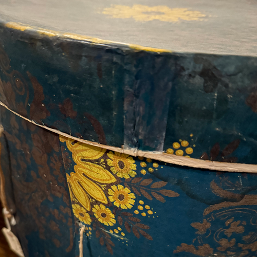 Large 19th-century French Papered Hat Box