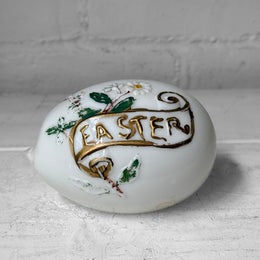 Antique Victorian Painted Milk Glass Easter Egg (#6)