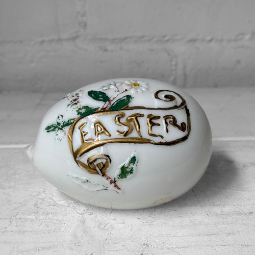 Antique Victorian Painted Milk Glass Easter Egg (#6)