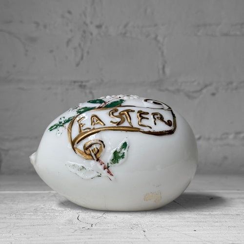 Antique Victorian Painted Milk Glass Easter Egg (#6)