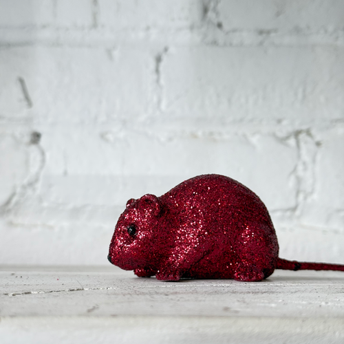 Small Burgundy Glitter Mouse